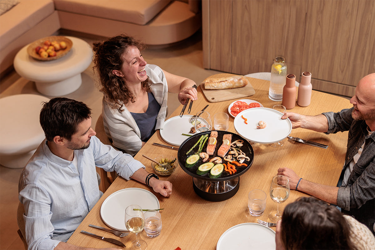 CIRCLE 35 Tabletop Grill set up on a dining table indoors