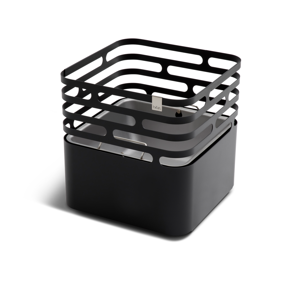 CUBE Fire Basket Black — side view
