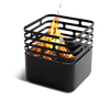 CUBE Fire Basket Black — stainless steel powder-coated fire basket