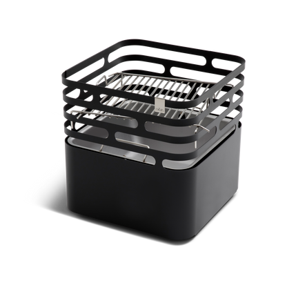 CUBE Cooking Grid set at the middle position in the CUBE Fire Basket